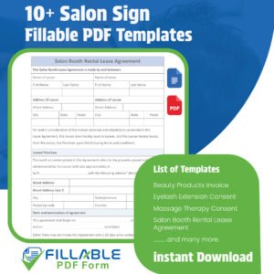 10+ Salon Sign Fillable PDF Templates