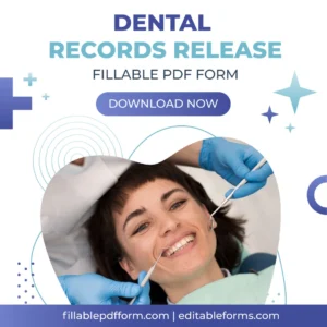 Dental Records Release Fillable PDF Form