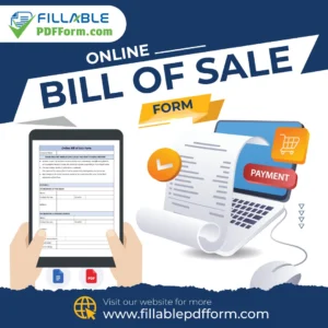 Online Bill of Sale Fillable PDF Form