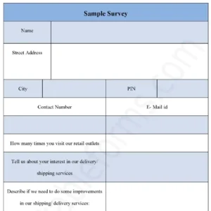 Sample survey Fillable PDF Form