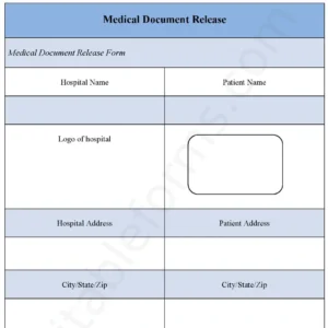 Medical Document Release Fillable PDF Form