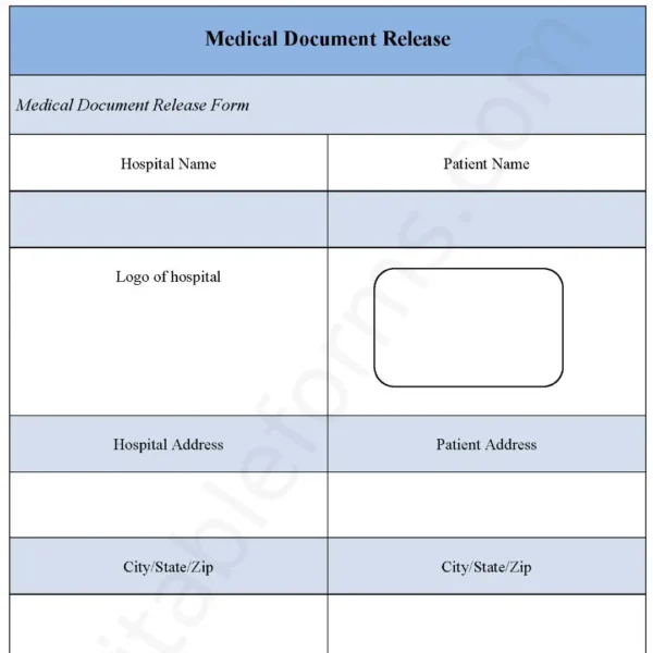 Medical Document Release Fillable PDF Form