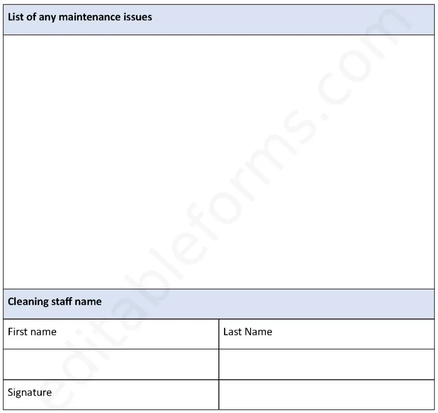 Dog Kennel Cleaning Checklist Fillable PDF Form