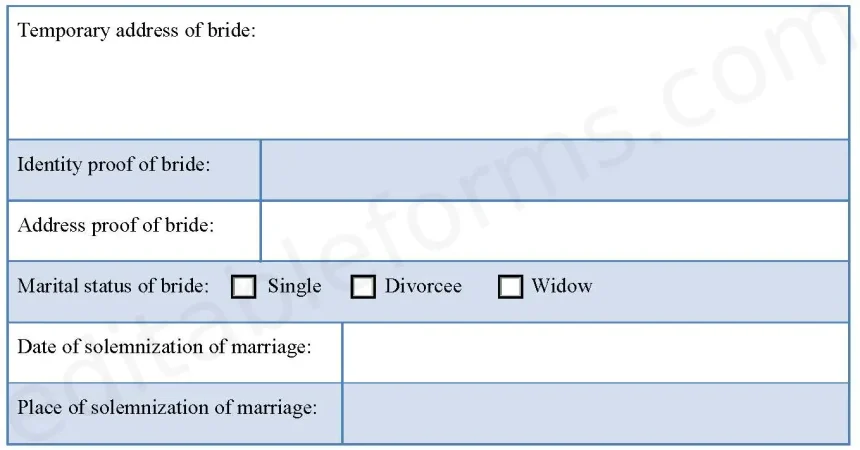 Wedding Registration Fillable PDF Form